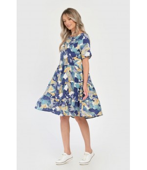 Rochie Medie Dama V289, cu Imprimeu Abstract