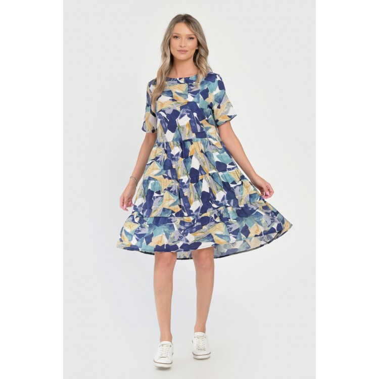 Rochie Medie Dama V289, cu Imprimeu Abstract