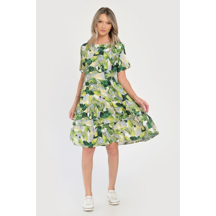 Rochie Medie Dama V290, cu Imprimeu Abstract