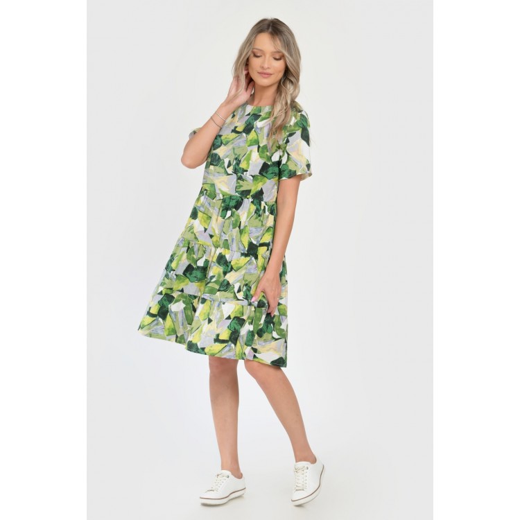 Rochie Medie Dama V290, cu Imprimeu Abstract
