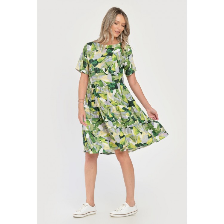Rochie Medie Dama V290, cu Imprimeu Abstract