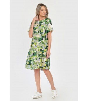 Rochie Medie Dama V290, cu Imprimeu Abstract