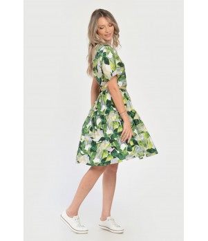 Rochie Medie Dama V290, cu Imprimeu Abstract