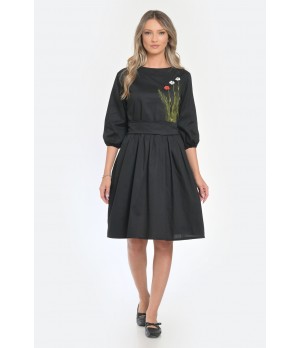 Rochie Medie Dama V294, Pictata manual, model floral