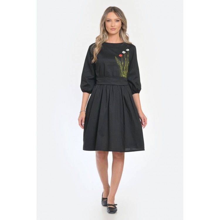 Rochie Medie Dama V294, Pictata manual, model floral