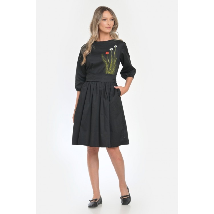 Rochie Medie Dama V294, Pictata manual, model floral
