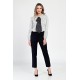 Bluza Dama din Satin, Alba cu puncte negre, Eleganta cu Funda V305