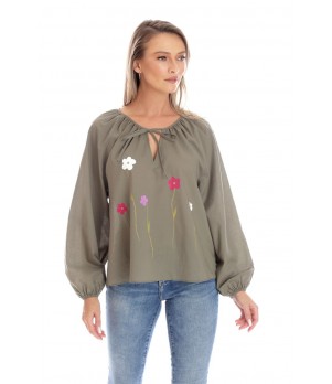 Bluza Dama, Eranthe, Boho, stil IE cu Pictura Realizata Manual V357