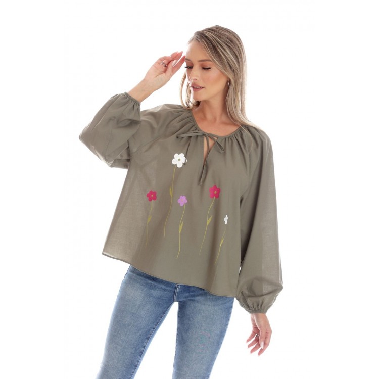 Bluza Dama, Eranthe, Boho, stil IE cu Pictura Realizata Manual V357