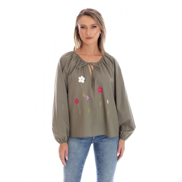 Bluza Dama, Eranthe, Boho, stil IE cu Pictura Realizata Manual V357
