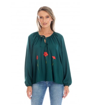 Bluza Dama, Eranthe, Boho, stil IE cu Pictura Realizata Manual V359