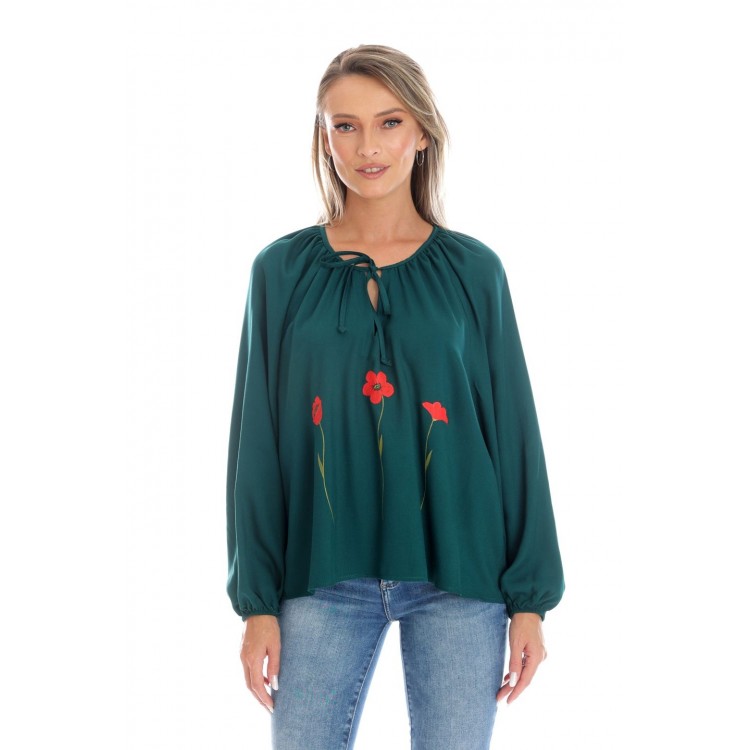 Bluza Dama, Eranthe, Boho, stil IE cu Pictura Realizata Manual V359