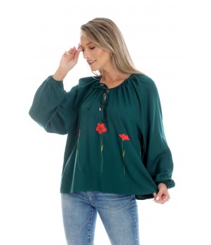 Bluza Dama, Eranthe, Boho, stil IE cu Pictura Realizata Manual V359