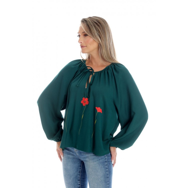 Bluza Dama, Eranthe, Boho, stil IE cu Pictura Realizata Manual V359