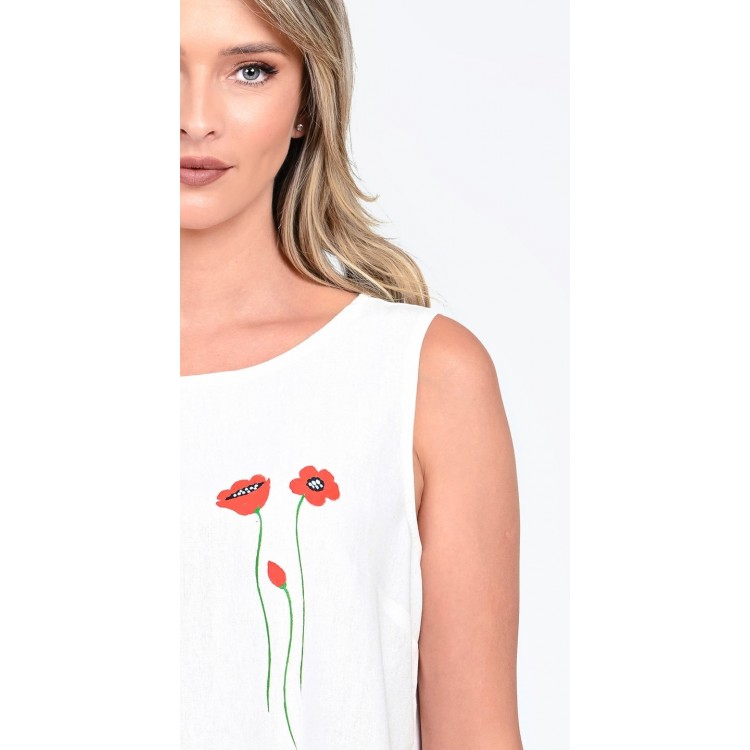 Bluza Dama, Eranthe, Garden Flowers V339, cu Pictura Realizata Manual