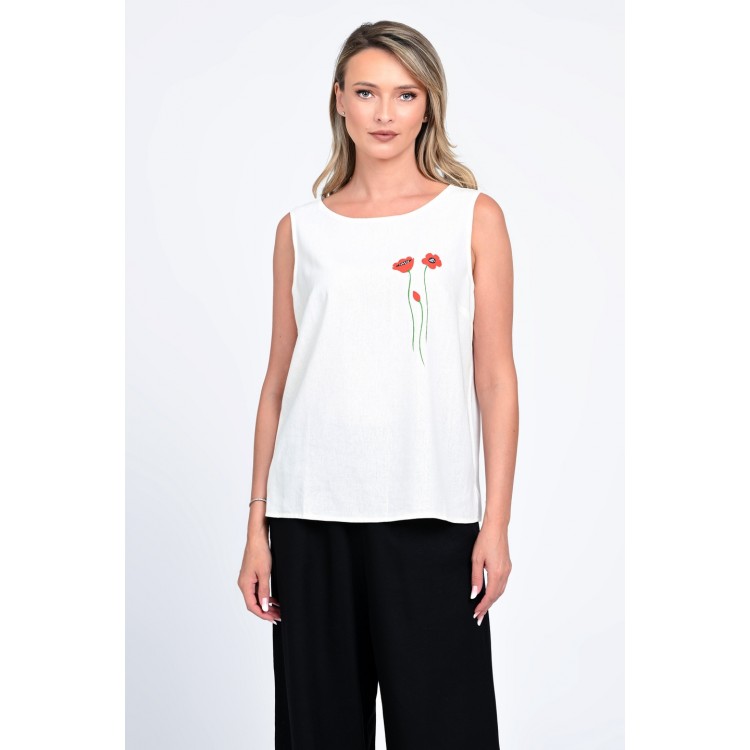 Bluza Dama, Eranthe, Garden Flowers V339, cu Pictura Realizata Manual