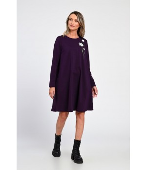 Rochie Dama, Eranthe, A-Line, cu Buzunare Laterale si Pictura Realizata Manual V365