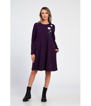 Rochie Dama, Eranthe, A-Line, cu Buzunare Laterale si Pictura Realizata Manual V365