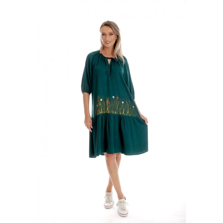 Rochie Dama, Eranthe, Boho Style V351, cu Pictura Realizata Manual