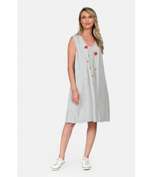 Rochie Dama, Eranthe, V-Neckline V341, cu Pictura Realizata Manual