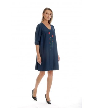 Rochie Dama, Eranthe, V-Neckline V346, cu Pictura Realizata Manual