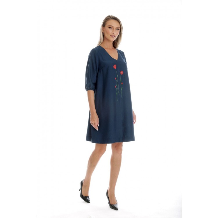 Rochie Dama, Eranthe, V-Neckline V346, cu Pictura Realizata Manual