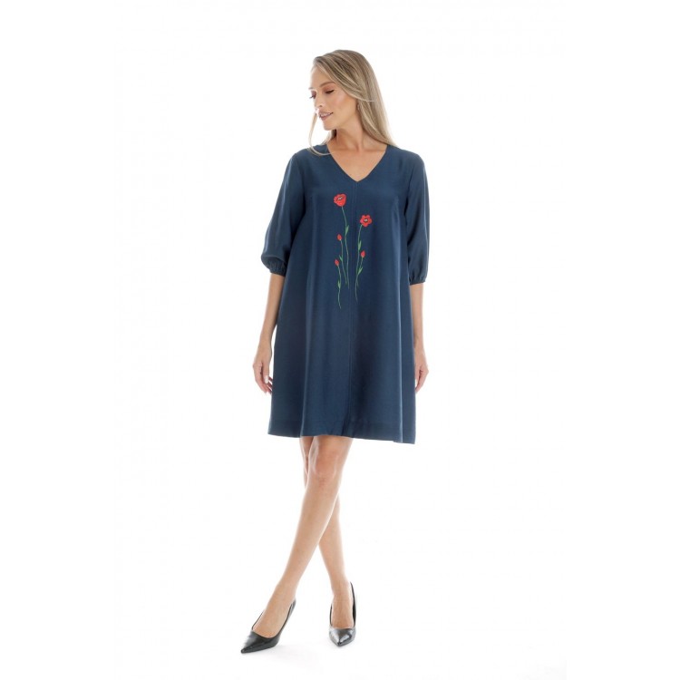 Rochie Dama, Eranthe, V-Neckline V346, cu Pictura Realizata Manual