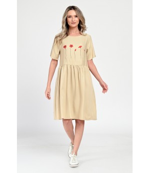 Rochie Medie Dama, Casual, Bej V308
