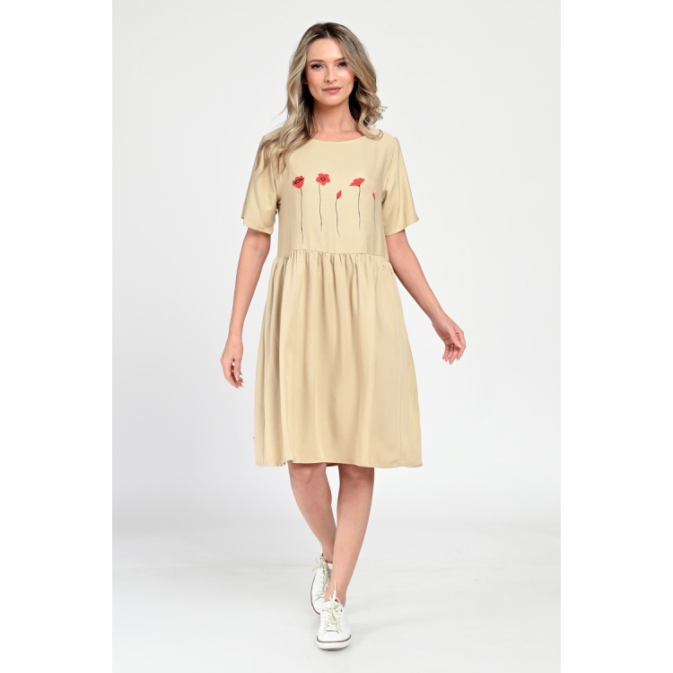 Rochie Medie Dama, Casual, Bej V308