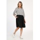 Rochie Medie Dama, Casual, cu Buline alb/negru 309