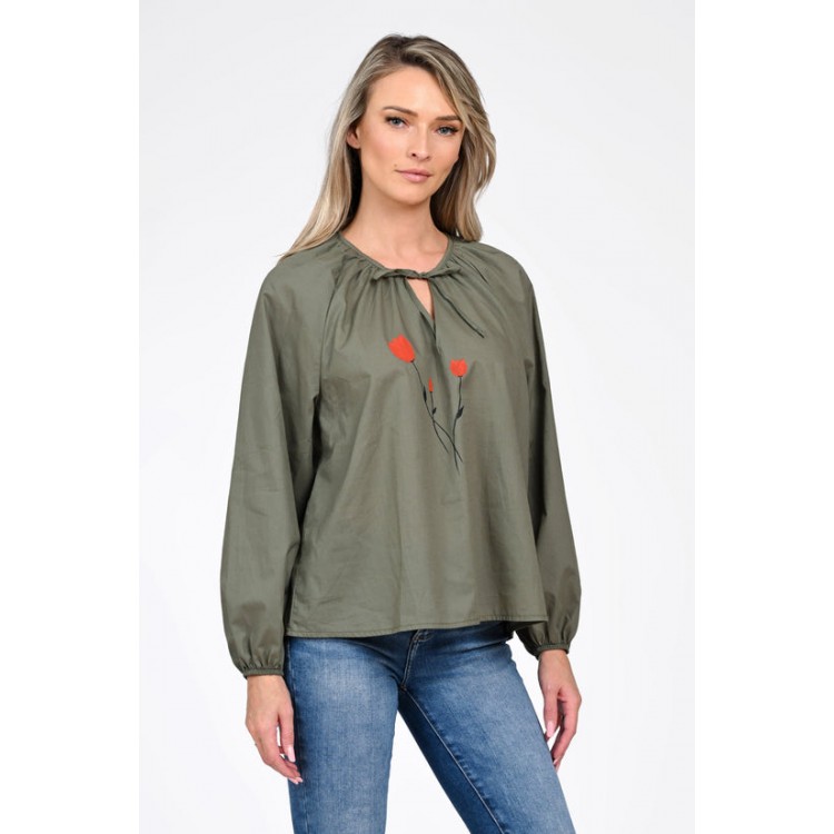 Bluza Dama, Eranthe, Boho, stil IE cu Pictura Realizata Manual V357A