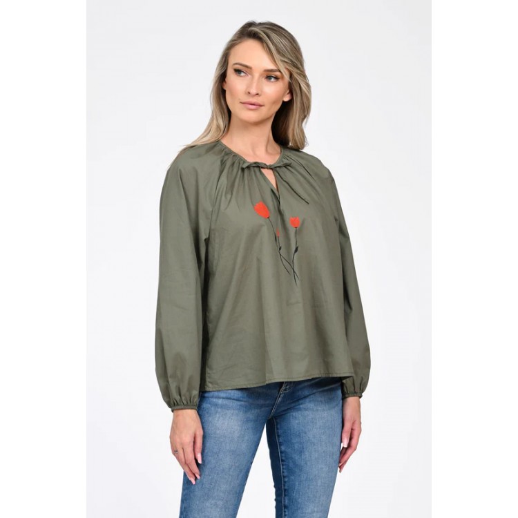 Bluza Dama, Eranthe, Boho, stil IE cu Pictura Realizata Manual V357A