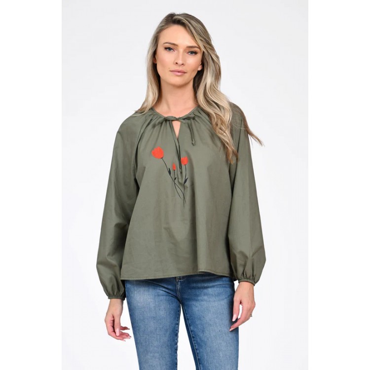 Bluza Dama, Eranthe, Boho, stil IE cu Pictura Realizata Manual V357A