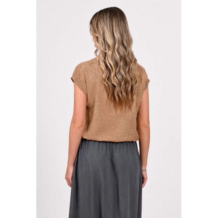 Bluza Dama, Eranthe, Kimono, de in, decolteu rotund, maneca kimono, elastic in talie V411