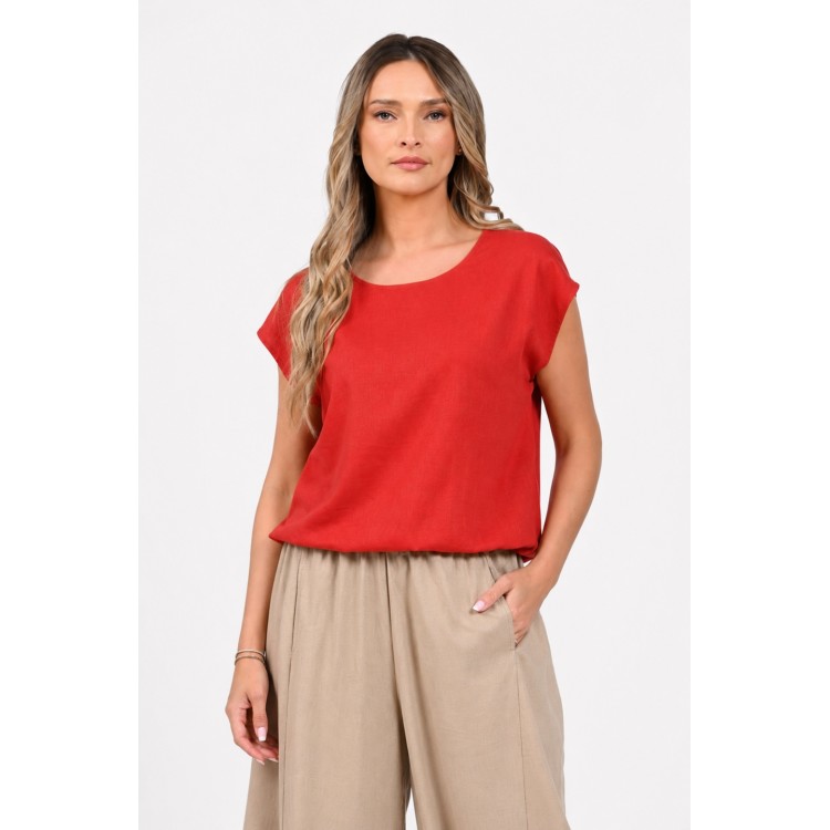Bluza Dama, Eranthe, Kimono, de in, decolteu rotund, maneca kimono, elastic in talie V412
