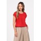 Bluza Dama, Eranthe, Kimono, de in, decolteu rotund, maneca kimono, elastic in talie V412