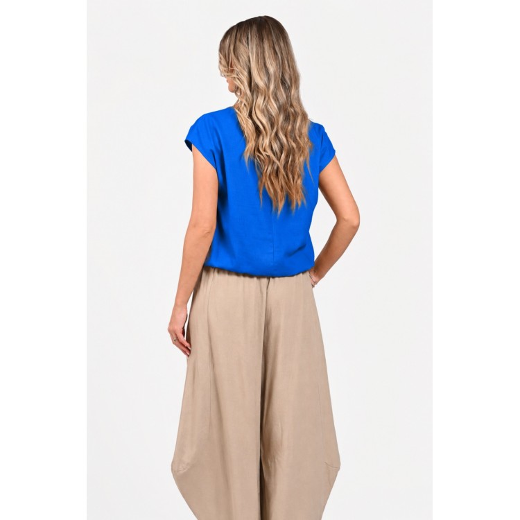 Bluza Dama, Eranthe, Kimono, de in, decolteu rotund, maneca kimono, elastic in talie V413