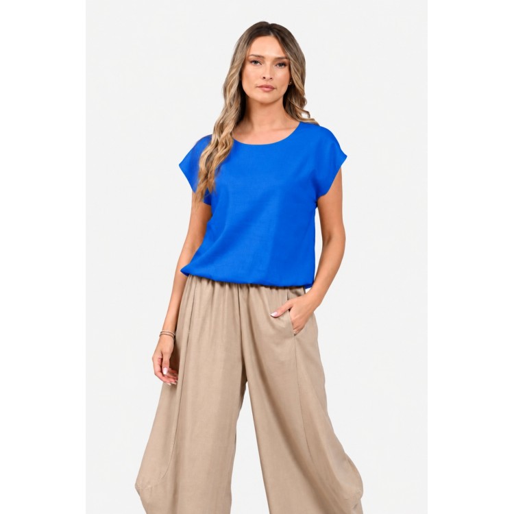 Bluza Dama, Eranthe, Kimono, de in, decolteu rotund, maneca kimono, elastic in talie V413