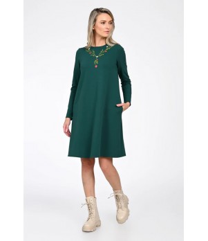 Rochie Dama, Eranthe, A-Line, cu Pictura Realizata Manual V363A