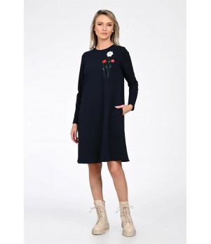 Rochie Dama, Eranthe, A-Line, cu Pictura Realizata Manual V364A