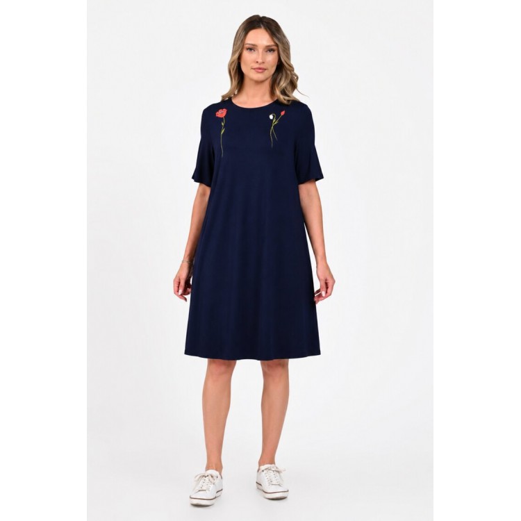 Rochie Dama, Eranthe, A-Line, cu Pictura Realizata Manual V396