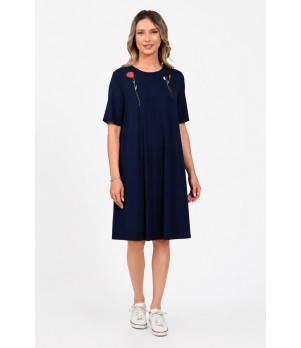 Rochie Dama, Eranthe, A-Line, cu Pictura Realizata Manual V396