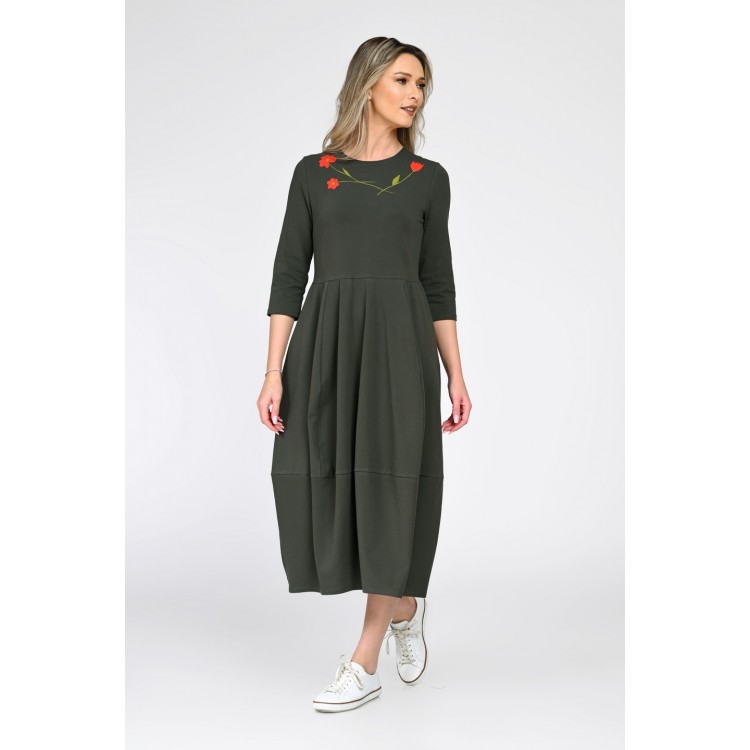 Rochie Dama, Eranthe, Baloon, tip Lalea, cu Pictura Realizata Manual V367