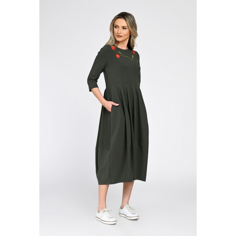 Rochie Dama, Eranthe, Baloon, tip Lalea, cu Pictura Realizata Manual V367