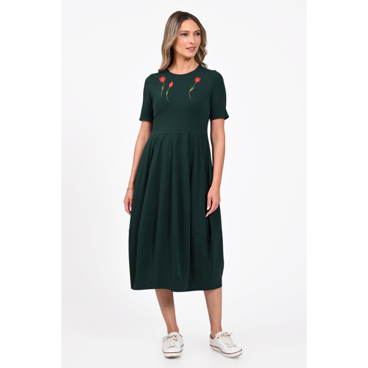 Rochie Dama, Eranthe, Baloon, tip Lalea, cu Pictura Realizata Manual V392