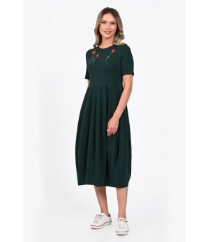 Rochie Dama, Eranthe, Baloon, tip Lalea, cu Pictura Realizata Manual V392