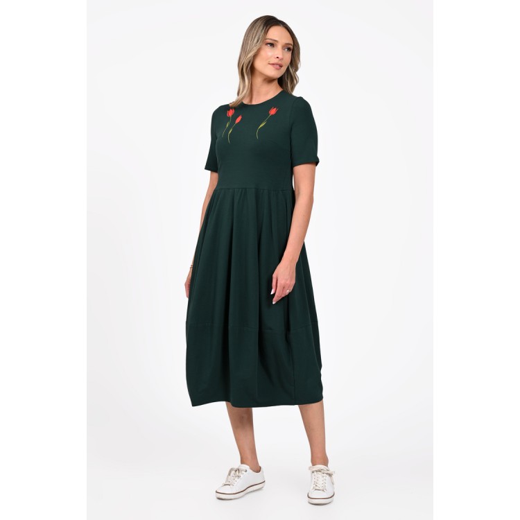 Rochie Dama, Eranthe, Baloon, tip Lalea, cu Pictura Realizata Manual V392