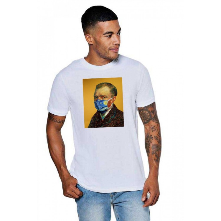 Tricou barbati alb - Van Gogh in Pandemie Tricou barbati alb - Van Gogh in Pandemie