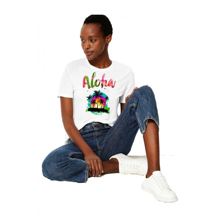 Tricou dama alb - Aloha Exotic Tricou dama alb - Aloha Exotic