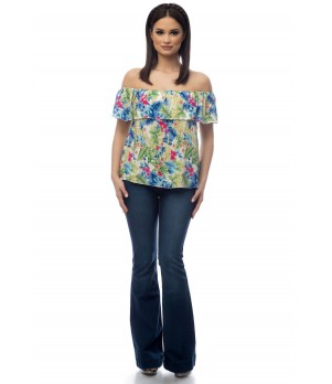 Bluza multicolora dama model floral 